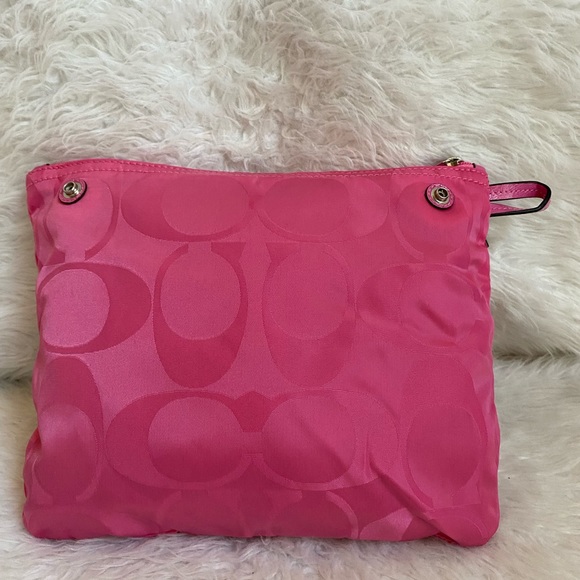 COACH Signature Nylon Packable Weekender bag getaway travel tote duffel 77316 - Picture 7 of 13